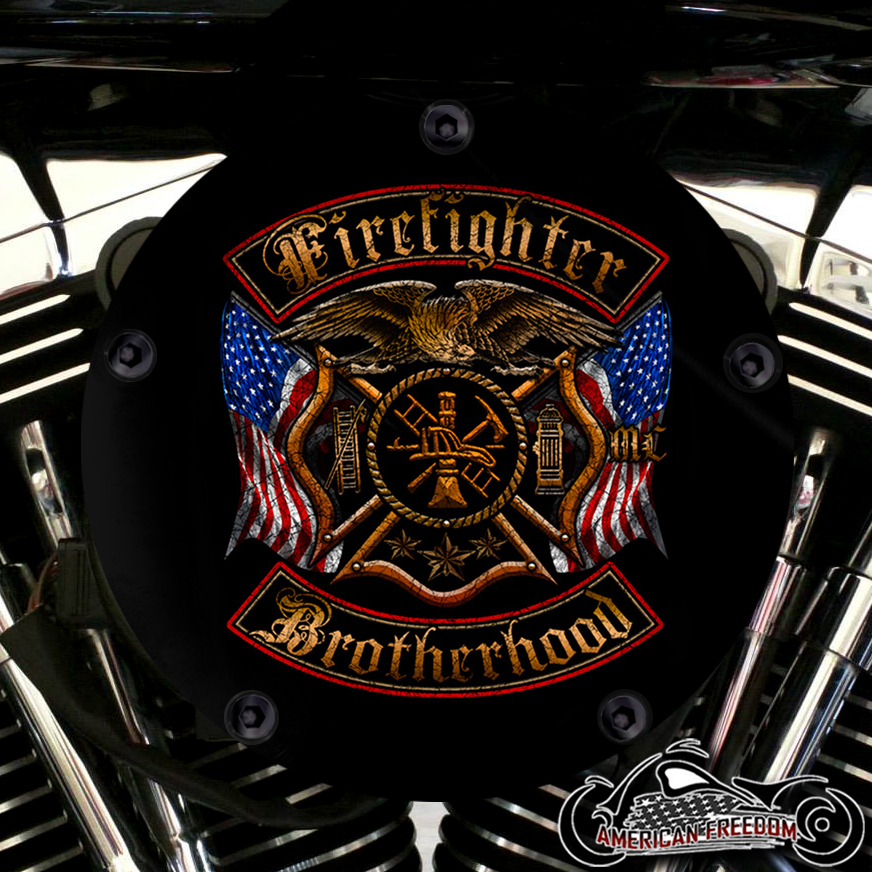 Harley Davidson High Flow Air Cleaner Cover - Firefighter Flags